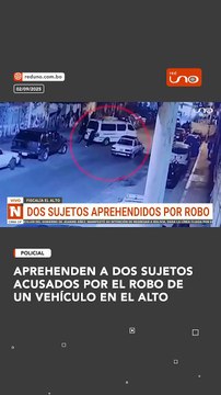 APREHENDEN A DOS SUJETOS ACUSADOS POR EL ROBO DE UN VEHÍCULO EN EL ALTO