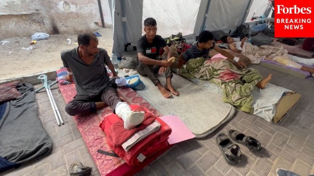 Palestinians Treated In Tents in Khan Younis, Gaza, Amid Israeli Strikes On Gaza Health Facilities