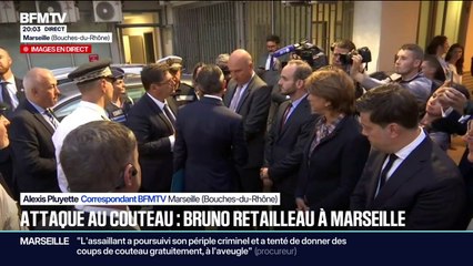 Attaque au couteau à Marseille: le ministre de l'Intérieur Bruno Retailleau vient d'arriver sur place