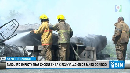 Un tanquero se incendió tras accidentarse en Circunvalación de Santo Domingo | Primera Emisión SIN