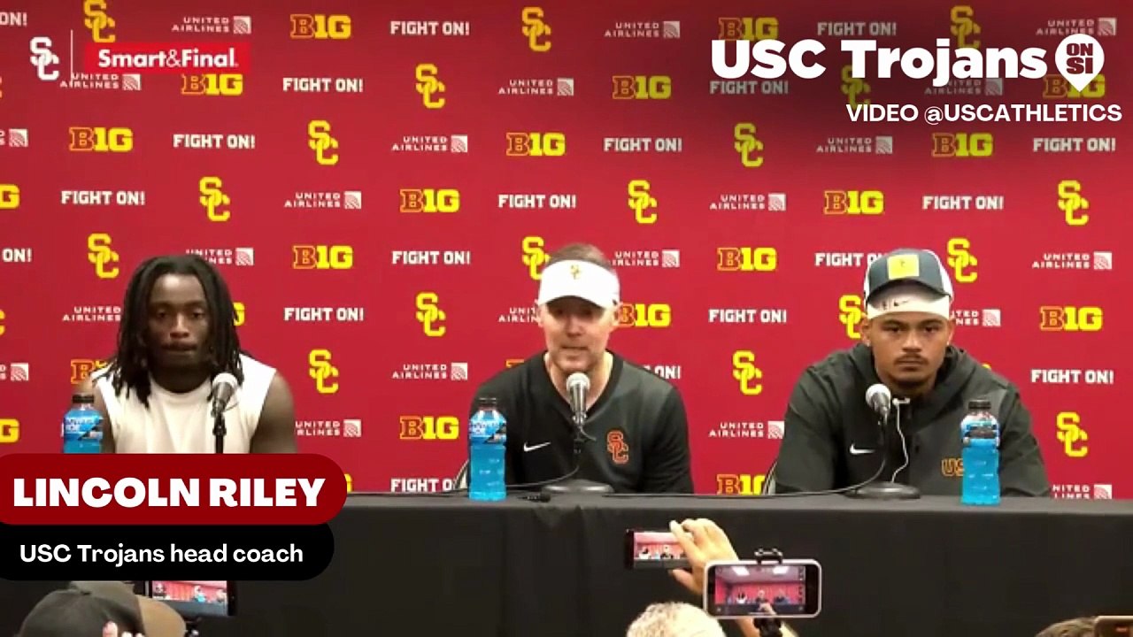 USC Trojans Coach Lincoln Riley discusses the Trojans explosive the running game