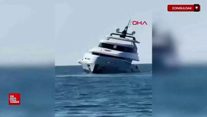 Zonguldak'ta lüks yat, denize indirildikten 15 dakika sonra battı