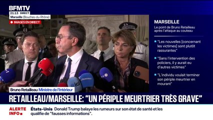 Attaque au couteau à Marseille: "Encore une fois les policiers ont protégé les Français", souligne le ministre de l'Intérieur, Bruno Retailleau
