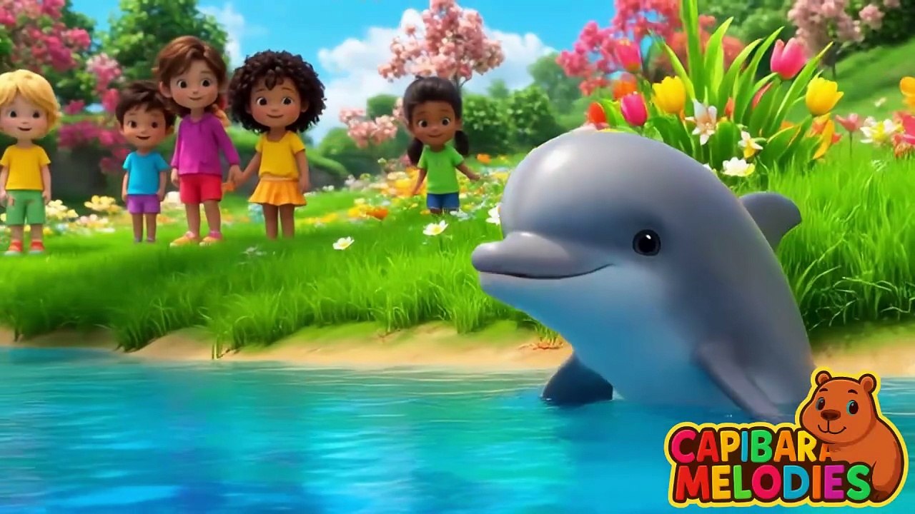 Χαρούμενο δελφίνι 🐬 Τραγούδι για παιδιά 🎵