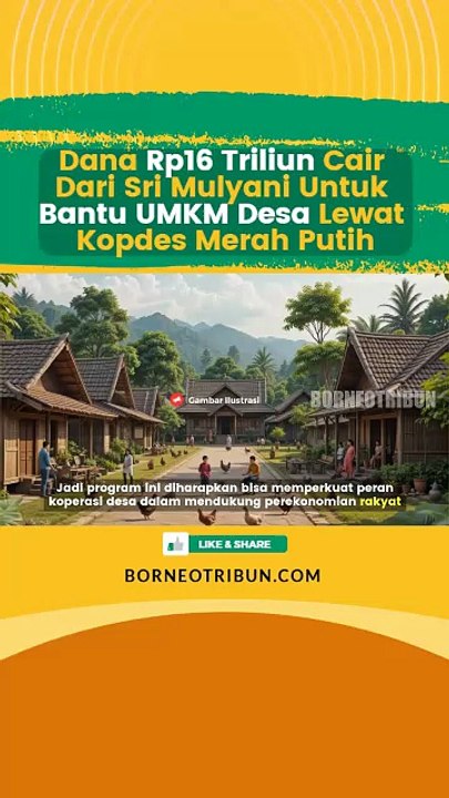 Dana Rp16 Triliun Cair Dari Sri Mulyani Untuk Bantu UMKM Desa Lewat Kopdes Merah Putih