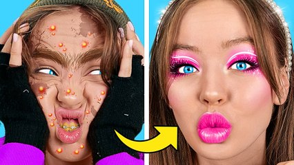 Eww her Nails! 💅✨ DIY Nail Art Hack Using a Plastic Bottle!