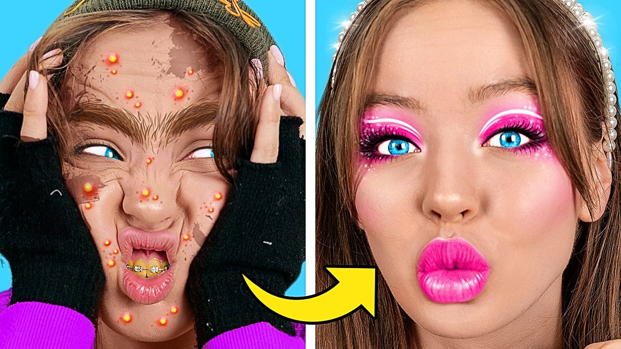 Eww her Nails! 💅✨ DIY Nail Art Hack Using a Plastic Bottle!