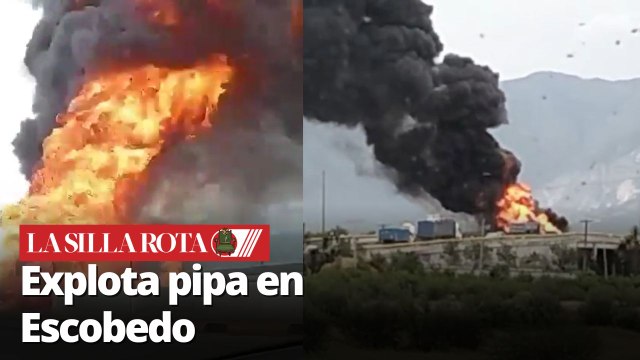 Pipa con diésel explota en Libramiento Noroeste de Escobedo, Nuevo León