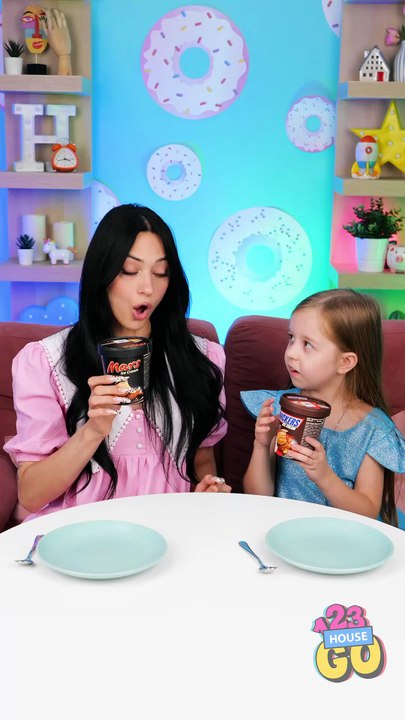 A magic bucket of ice cream with so many delicious things in it!