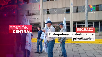 Sindicato ANDE se movilizó en rechazo a la privatización de la estatal eléctrica