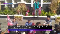 Gabungan Mahasiswa Menggelar Aksi Unjuk Rasa Damai di Depan Gedung DPRD Banyuwangi