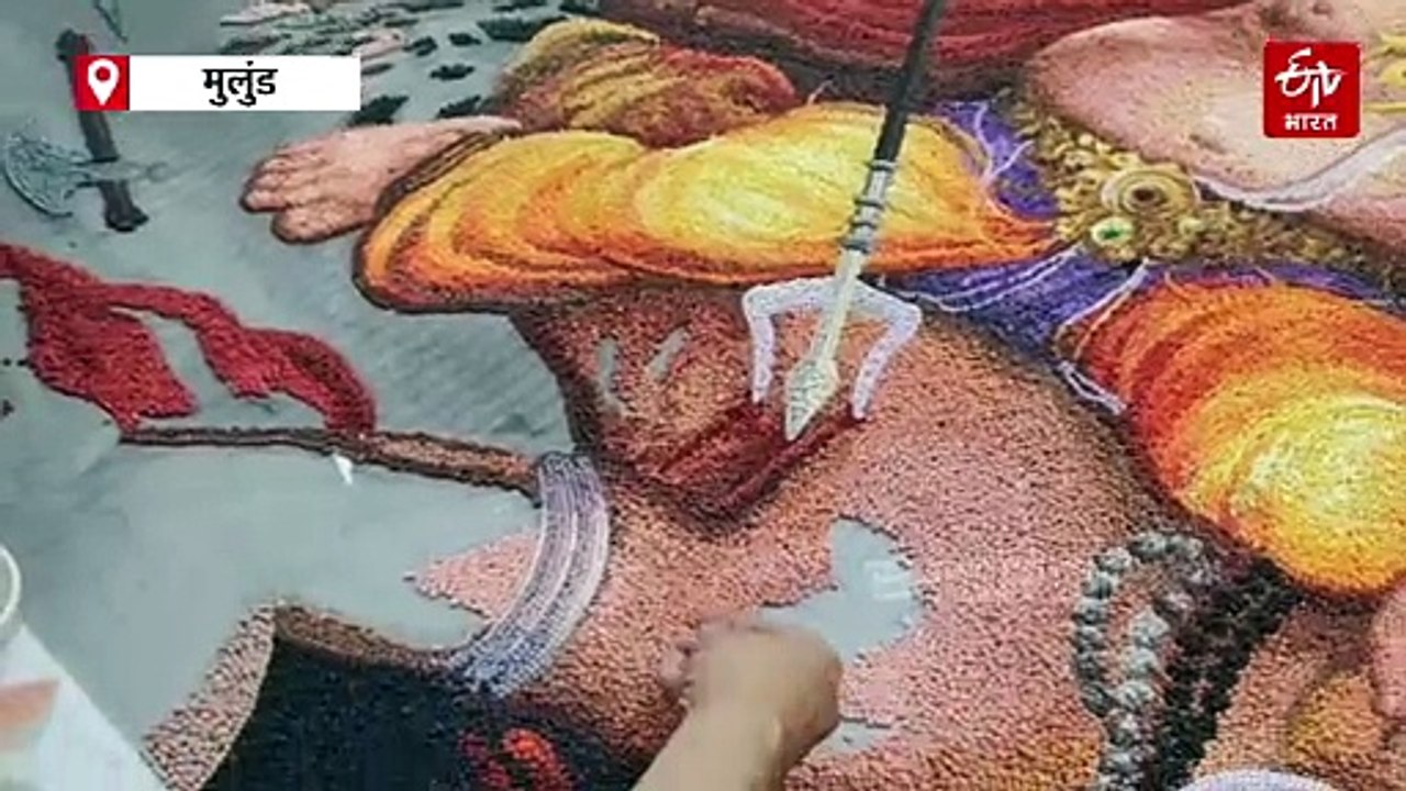 40 किलो साबुदाण्यापासून साकारली गणेश रांगोळी, जगभरातील 11 रेकॉर्ड नावावर केलेल्या कलाकाराची अनोखी कलाकृती