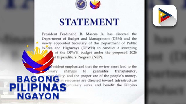 PBBM, inatasan ang DBM at DPWH na magsagawa ng mga malalim na pag-aaral ng pondo ng DPWH sa 2026 National Expenditure Program