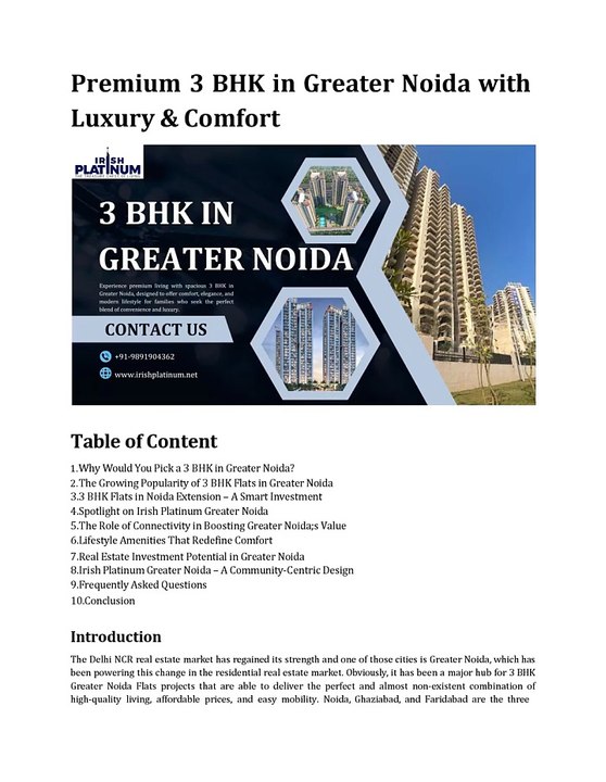 Premium 3 BHK in Greater Noida with Luxury & Comfort