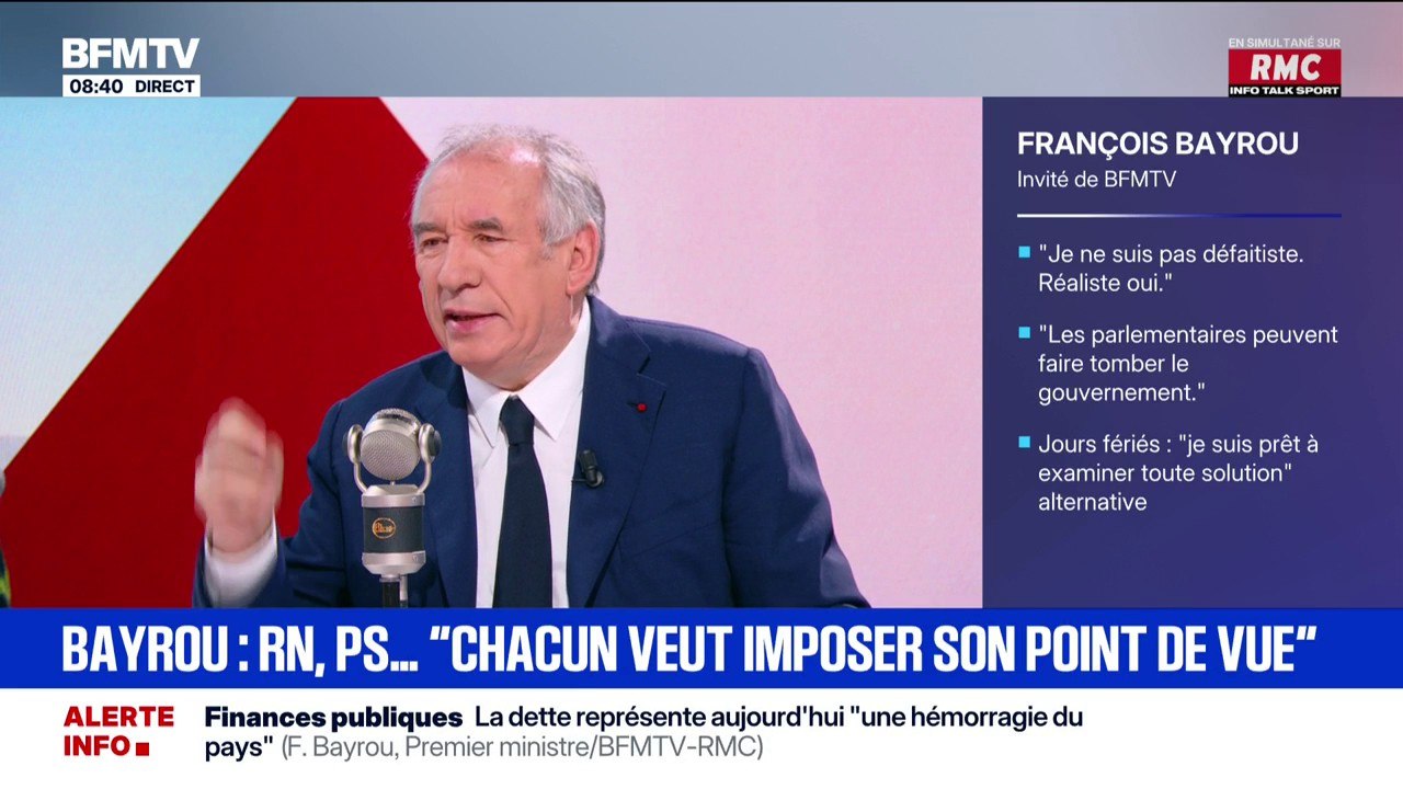 Pour François Bayrou, "chaque fois que vous augmentez les impôts (...) vous portez atteinte au dynamisme du pays"