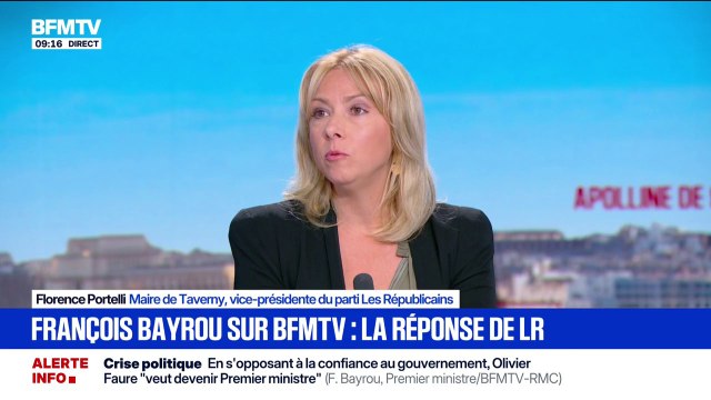 Florence Portelli (LR) au sujet d'Emmanuel Macron et de François Bayrou: Je trouve qu'on a deux kamikazes à la tête de l'État
