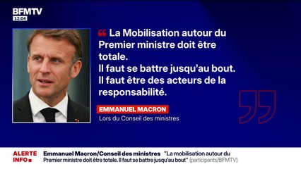 Emmanuel Macron appelle à une "mobilisation totale" autour de François Bayrou