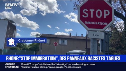 "Stop immigration": des tags racistes apparus sur des panneaux stop dans la Métropole de Lyon