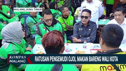 Ratusan Pengemudi Ojol Makan Bareng Wali Kota Malang