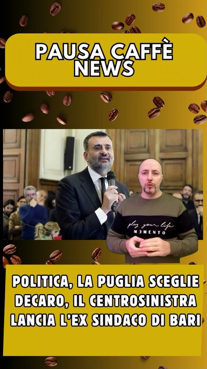 Politica, La Puglia sceglie Decaro, il centrosinistra lancia l’ex sindaco di Bari