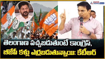 KTR: తెలంగాణ పచ్చబడుతుంటే కాంగ్రెస్, బీజేపీ కళ్లు ఎర్రబడుతున్నాయి : కేటీఆర్| Asianet News Telugu