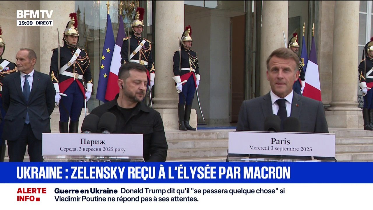 Volodymyr Zelensky reçu à l'Élysée par Emmanuel Macron: "La sécurité de l'Ukraine est aussi la nôtre", assure le président de la République