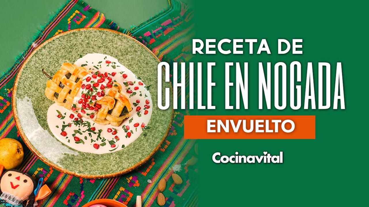 Receta de chile en nogada envuelto en hojaldre