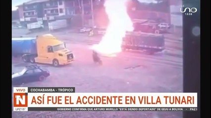 VIDEO: ¡Ardieron en llamas! Así fue el impactante accidente en Villa Tunari