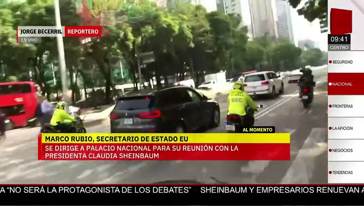 Marco Rubio llega a Palacio Nacional para reunión con Sheinbaum