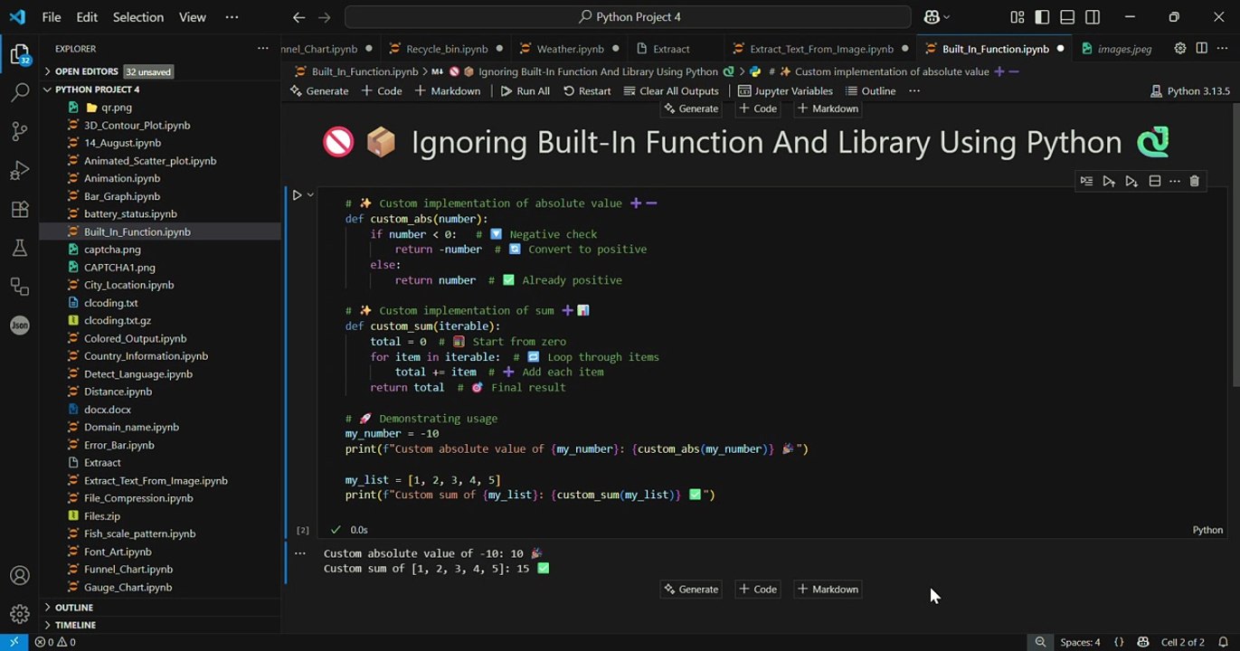 📦 Ignoring Built-In Functions and Libraries Using Python 🐍