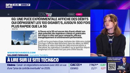 À lire sur le site Tech&Co : 6G, une puce expérimentale affiche des débits qui dépassent les 100 gigabits/s, jusqu'à 500 fois plus rapide que la 5G, par Salomé Ferraris - 03/09