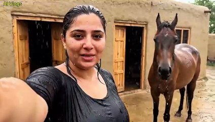 Aj gaon Mein bahut Zyada Barish Hui _ Google gemni veo 3