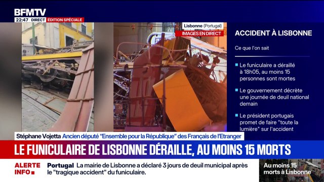 Accident à Lisbonne: Le funiculaire transportait 43 personnes , indique Vincent Barros, journaliste