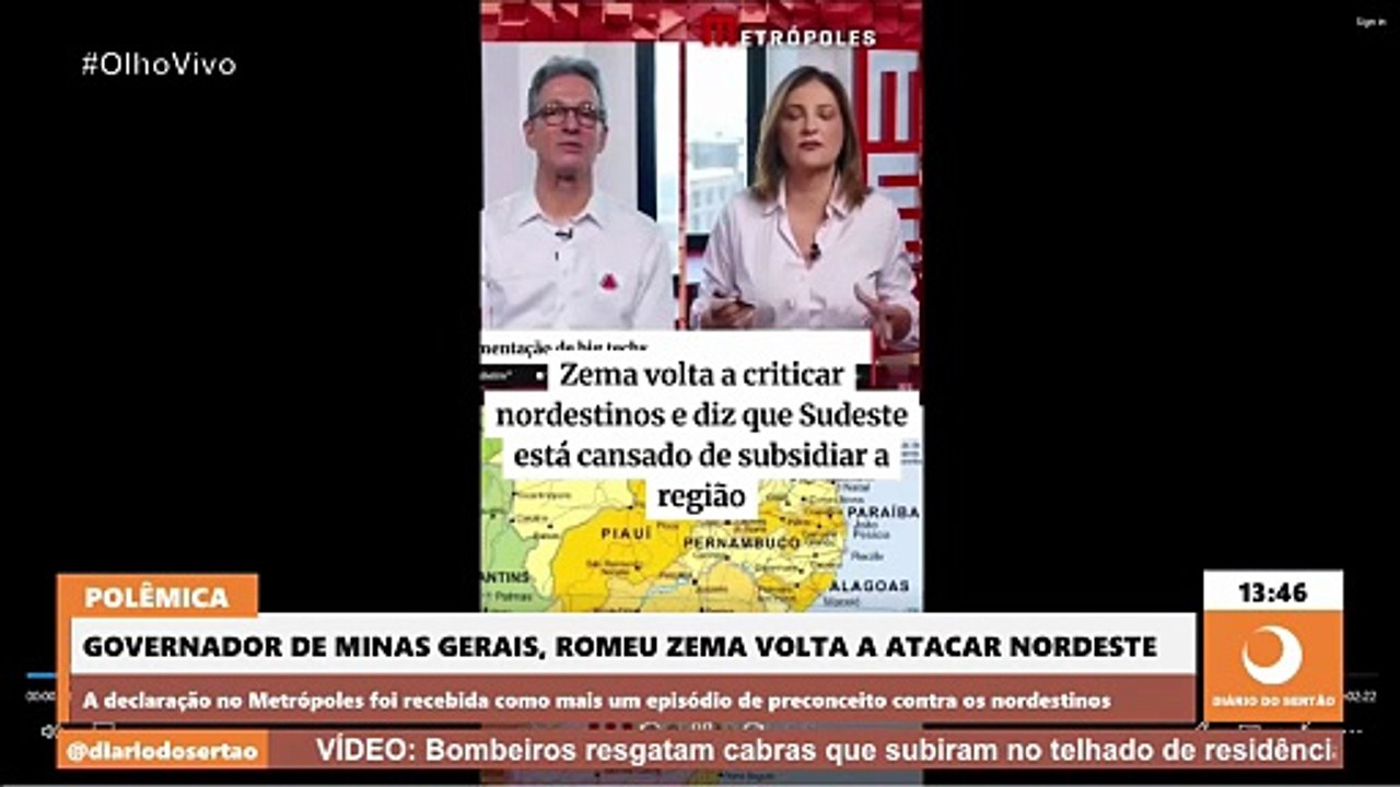 GOVERNADOR DE MINAS GERAIS, ROMEU ZEMA VOLTA A ATACAR NORDESTE
