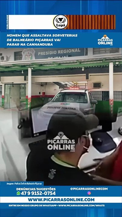 Homem que assaltava sorveterias de Balneário Piçarras vai parar na Canhanduba