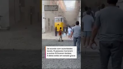 Elevador da Glória descarrila e deixa ao menos 15 mortos e feridos em Lisboa #shorts