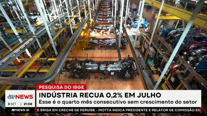 Indústria recua 0,2% em julho e completa quatro meses sem crescimento