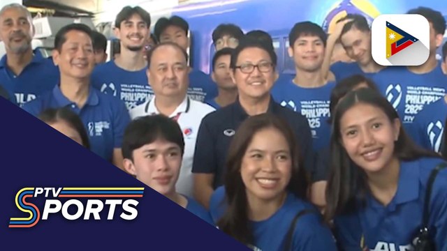 Alas Men's and Women's team, sinakyan ang FIVB MRT-3 train bilang suporta sa solo hosting ng bansa sa 2025 FIVB Men's World Championships
