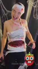 🎃 Terrifying costume reveal… in reverse! 😨🕷️ #spooky #halloween