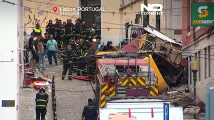 Les images des dégâts après l'accident de funiculaire à Lisbonne
