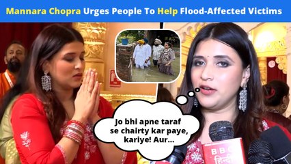 Mannara Chopra Urges People To Support For Flood Victims During Her Andheri Cha Raja Visit