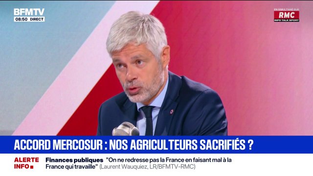 Mercosur: Dans ces accords, l'agriculture est systématiquement sacrifiée , estime Laurent Wauquiez (LR)