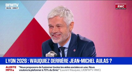 Municipales à Lyon: "J'adore Jean-Michel Aulas (...) je serai amené à m'exprimer sur le sujet", affirme Laurent Wauquiez (LR)