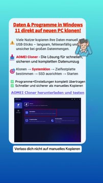 🚀 Daten & Programme in Windows 11 direkt auf neuen PC übertragen!