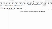 How to Insert Email Symbol in MS Word