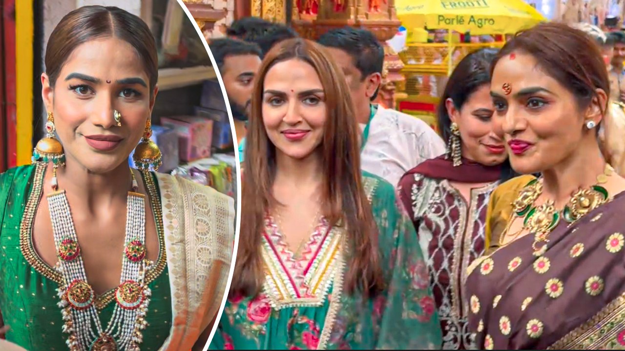 Ganpati Bappa's Darshan: Esha Deol, Madhoo & Poonam Pandey Arrive At Lalbaugcha Raja! Mumbai!