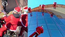 La carica dei Babbo Natale: si calano dal tetto dell’ospedale