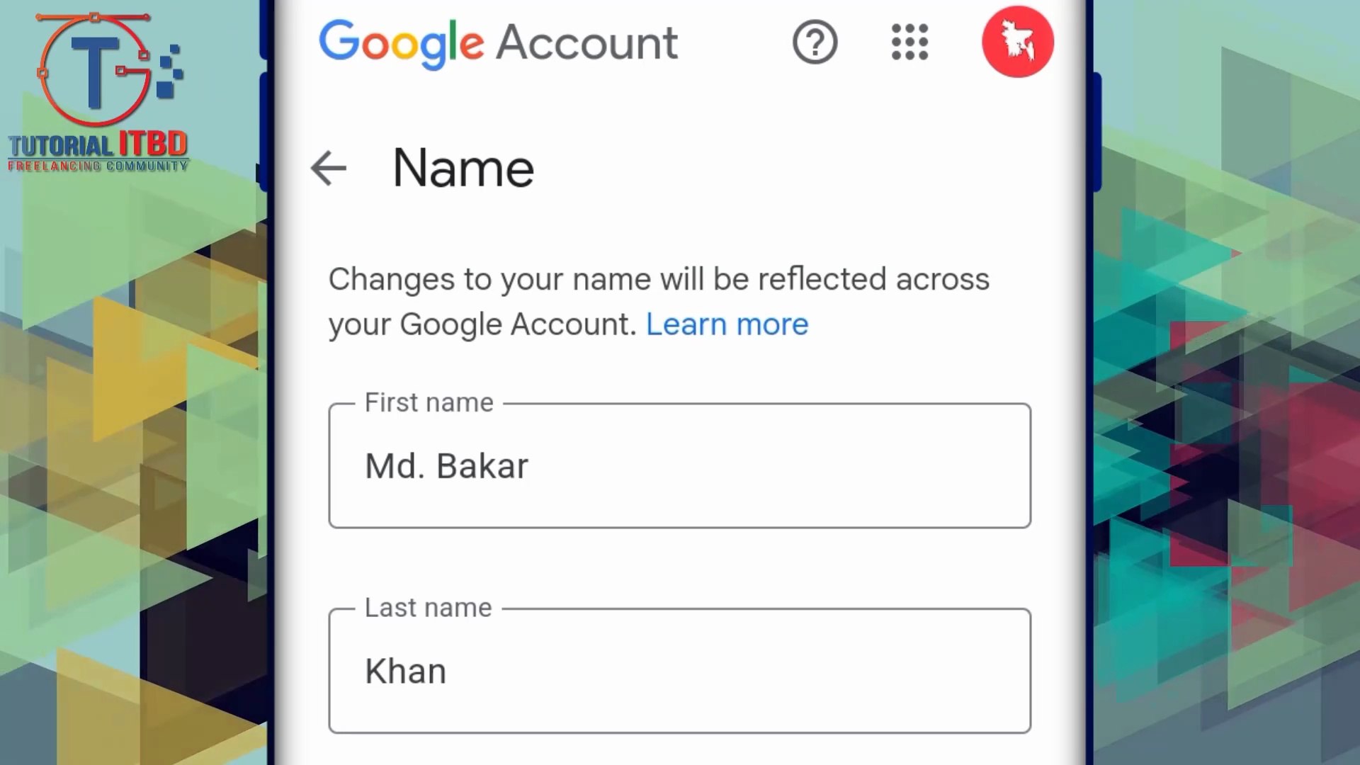 How to change Gmail account name? জিমেইল একাউন্টের নাম কিভাবে চেঞ্জ করে?