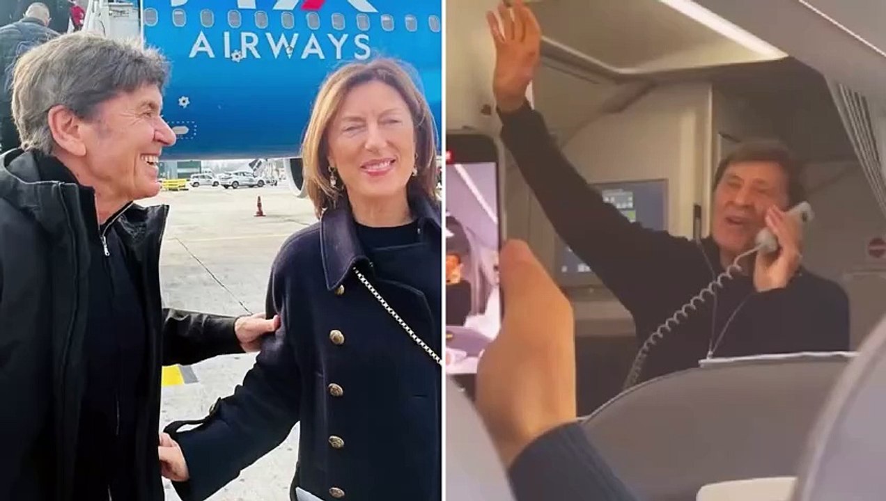 Gianni Morandi celebra 80 anni con un'esibizione a sorpresa sul volo per Lisbona