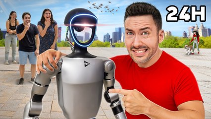 24H avec mon robot humanoïde en pleine ville 🤖 — Incroyable expérience !
